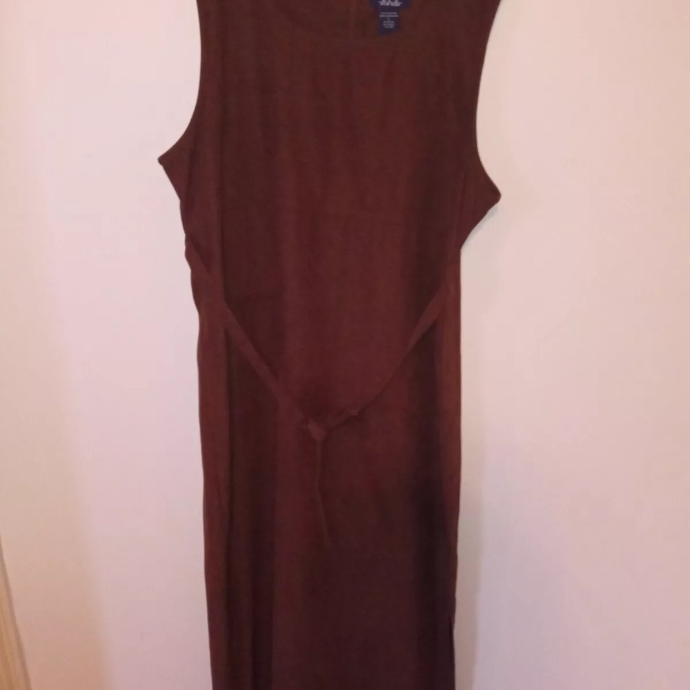 *NEW* D.P.S New York Sleeveless Zip-Down Size Large BRWN Full Leng Dress